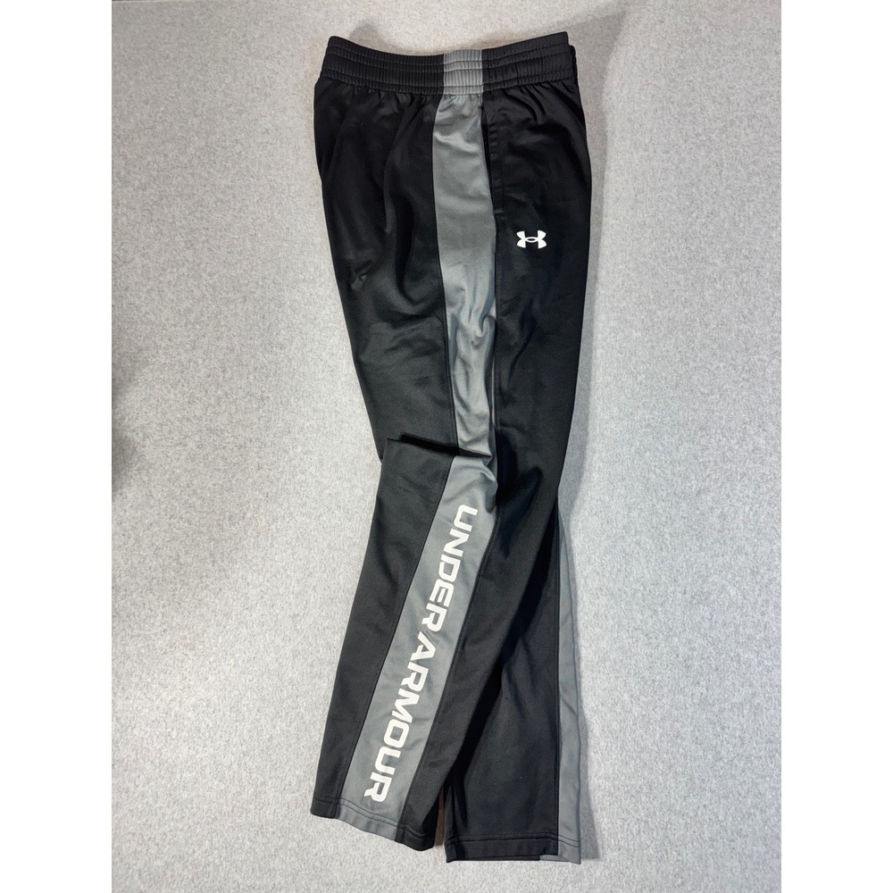Under Armour Mens Black Grey Loose Fit Athletic Track Pants Joggers Large